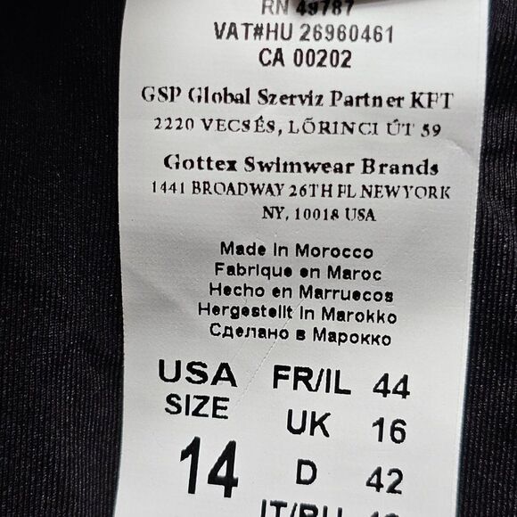 Gottex Profile By Gottex Navy Blue Tutti Frutti Mid Rise Tankini Bottom Size 14 - Picture 9 of 14
